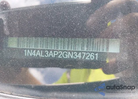 2016 Nissan Altima 2.5 S z USA, uszkodzony, nr VIN 1N4AL3AP2GN347261